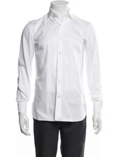 Pre-owned Isaia Long Sleeve Dress Shirt In White