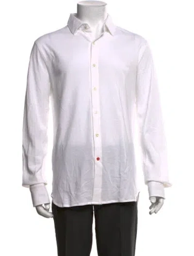 Pre-owned Isaia Long Sleeve Dress Shirt In White