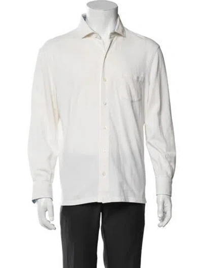 Pre-owned Isaia Long Sleeve Dress Shirt In White
