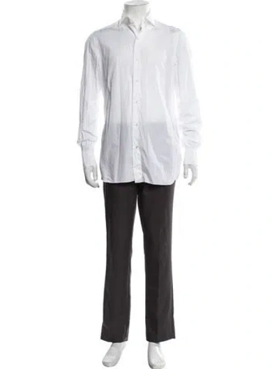 Pre-owned Isaia Long Sleeve Dress Shirt In White