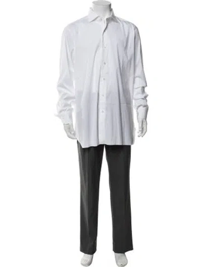 Pre-owned Isaia Long Sleeve Dress Shirt In White
