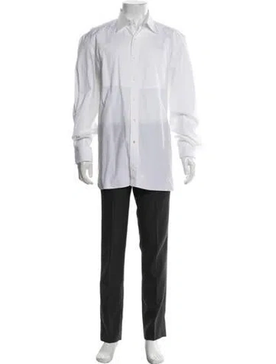Pre-owned Isaia Long Sleeve Dress Shirt In White