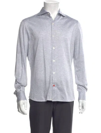 Pre-owned Isaia Long Sleeve Shirt In Gray