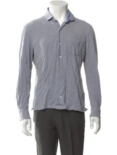 Pre-owned Isaia Long Sleeve Shirt In Gray