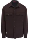 Isaia Long Sleeve Shirt Jacket In Red
