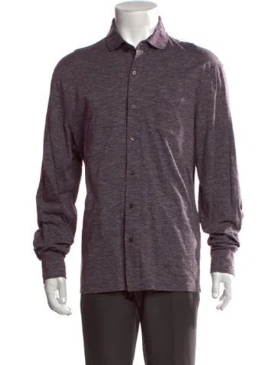 Pre-owned Isaia Long Sleeve Shirt In Purple
