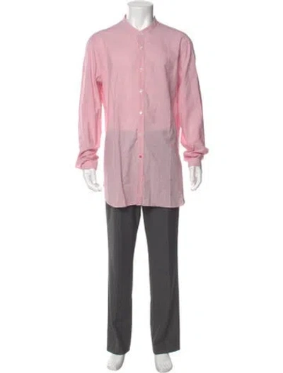 Pre-owned Isaia Long Sleeve Shirt In Red