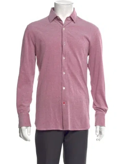 Pre-owned Isaia Long Sleeve Shirt In Red