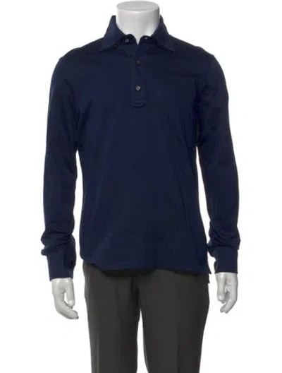 Pre-owned Isaia Long Sleeve Shirt W/ Tags In Blue