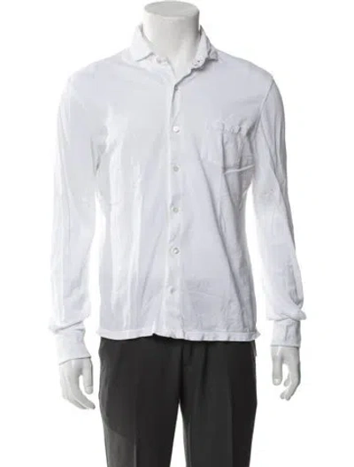 Pre-owned Isaia Long Sleeve Shirt In White