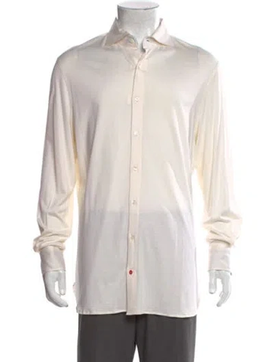 Pre-owned Isaia Long Sleeve Shirt In White
