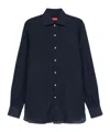 Isaia Linen Shirts In Black