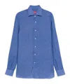 Isaia Linen Shirts In Blue