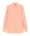 Isaia Linen Shirts In Pink