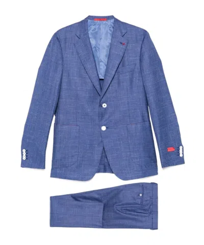 Isaia Long-sleeved Suit In Blue