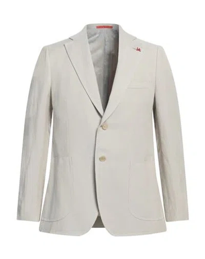 Isaia Man Blazer Beige Size 44 Linen, Cotton