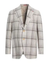 Isaia Man Blazer Beige Size 48 Silk, Wool, Linen In Beige