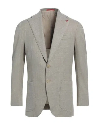 Isaia Man Blazer Beige Size 50 Wool