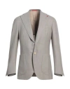Isaia Man Blazer Beige Size 50 Wool, Linen, Silk In Beige
