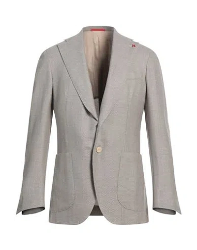 Isaia Man Blazer Beige Size 50 Wool, Linen, Silk