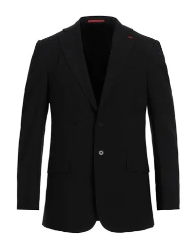 Isaia Man Blazer Black Size 44 Cotton