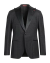 Isaia Man Blazer Black Size 42 Wool, Polyamide In Black