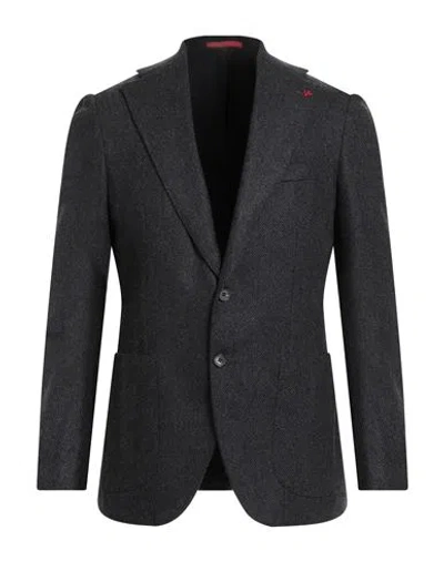 Isaia Man Blazer Black Size 44 Wool