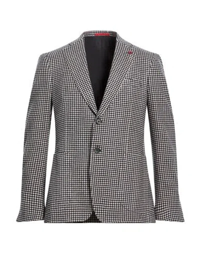 Isaia Man Blazer Black Size 46 Wool, Cashmere