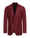 Isaia Man Blazer Brick Size 46 Wool, Cashmere In Red