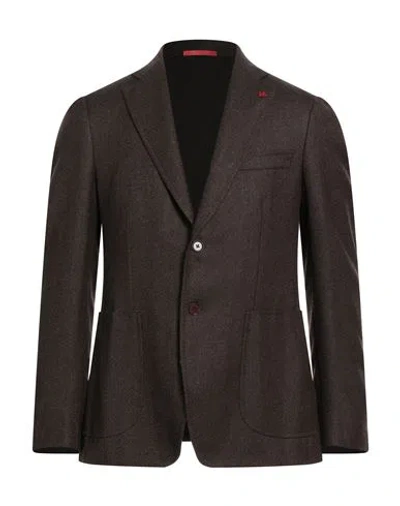 Isaia Man Blazer Brown Size 42 Wool, Cashmere