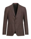 Isaia Man Blazer Brown Size 44 Wool In Brown