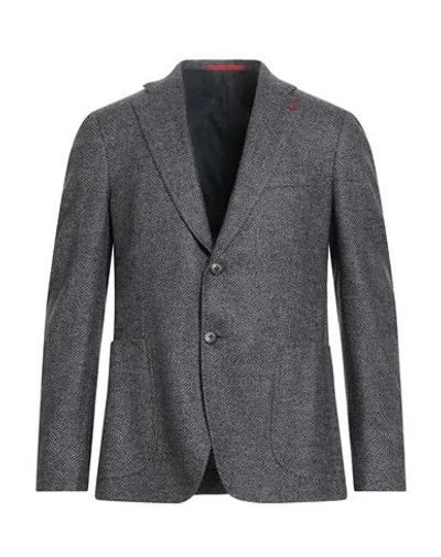 Isaia Man Blazer Brown Size 46 Wool, Silk In Gray