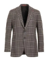 Isaia Man Blazer Dark Brown Size 44 Wool In Brown