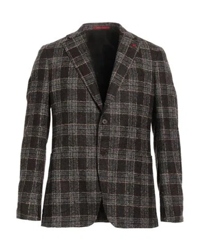 Isaia Man Blazer Dark Brown Size 44 Alpaca Wool, Wool, Polyamide