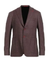 Isaia Man Blazer Garnet Size 42 Wool, Cashmere In Burgundy