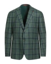 Isaia Man Blazer Green Size 46 Wool In Green