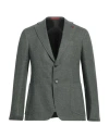 Isaia Man Blazer Green Size 50 Silk, Wool, Linen In Green