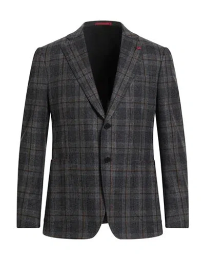 Isaia Man Blazer Grey Size 40 Wool, Cashmere In Gray