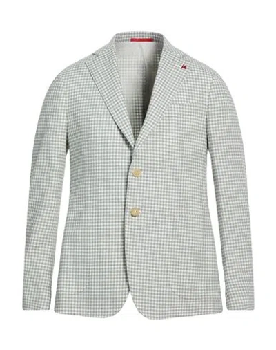 Isaia Man Blazer Grey Size 42 Wool In Multi