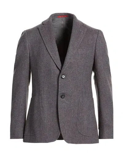 Isaia Man Blazer Grey Size 42 Wool In Gray