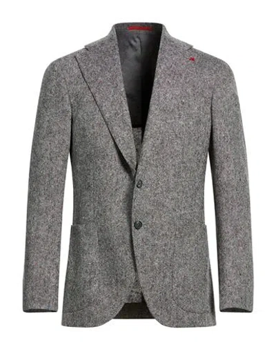 Isaia Man Blazer Grey Size 46 Wool In Gray