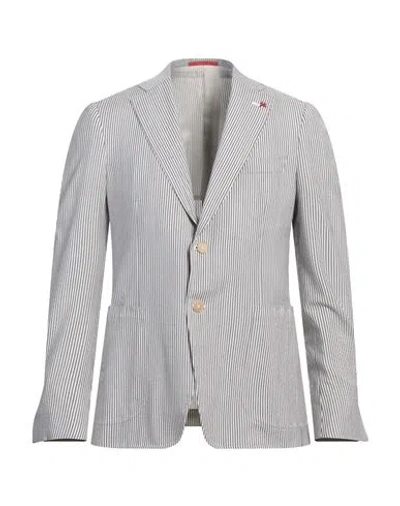 Isaia Man Blazer Ivory Size 50 Wool, Silk, Elastane In White