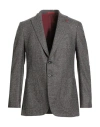 Isaia Man Blazer Lead Size 40 Wool In Gray