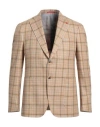 Isaia Man Blazer Mandarin Size 40 Silk, Cashmere, Wool In Mandarin