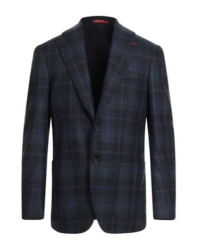 Isaia Man Blazer Midnight Blue Size 44 Wool, Cashmere