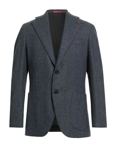 Isaia Man Blazer Navy Size 44 Wool