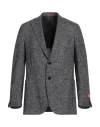 Isaia Man Blazer Navy Size 48 Alpaca Wool, Wool, Polyamide In Gray