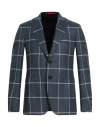 Isaia Man Blazer Navy Size 48 Wool In Blue