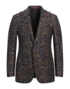 Isaia Man Blazer Navy Size 48 Wool, Silk, Cotton In Navy