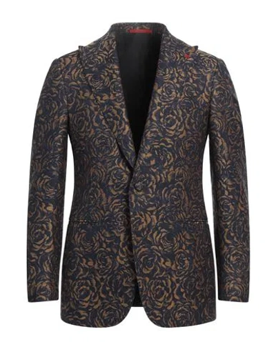 Isaia Man Blazer Navy Size 48 Wool, Silk, Cotton